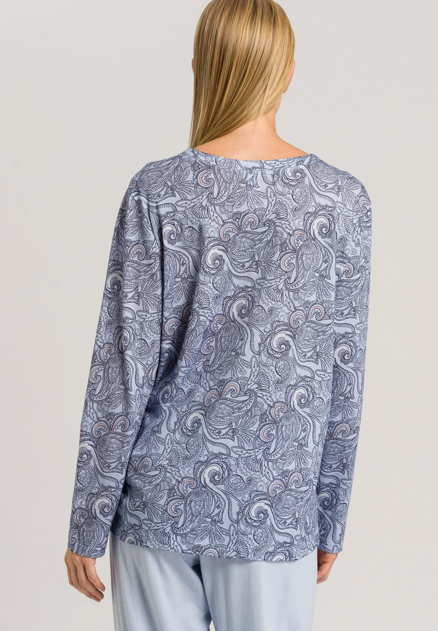 Sleep And Lounge Button Front Shirt | Calm Paisley 77934-2954