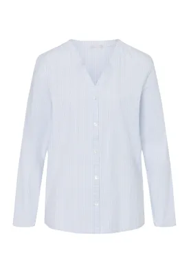 Sleep And Lounge Cotton Notch Collar Shirt | Dreamy Stripe 77457-2369