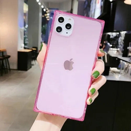 Square Candy Neon Transparent Soft Case For iPhone 11Pro