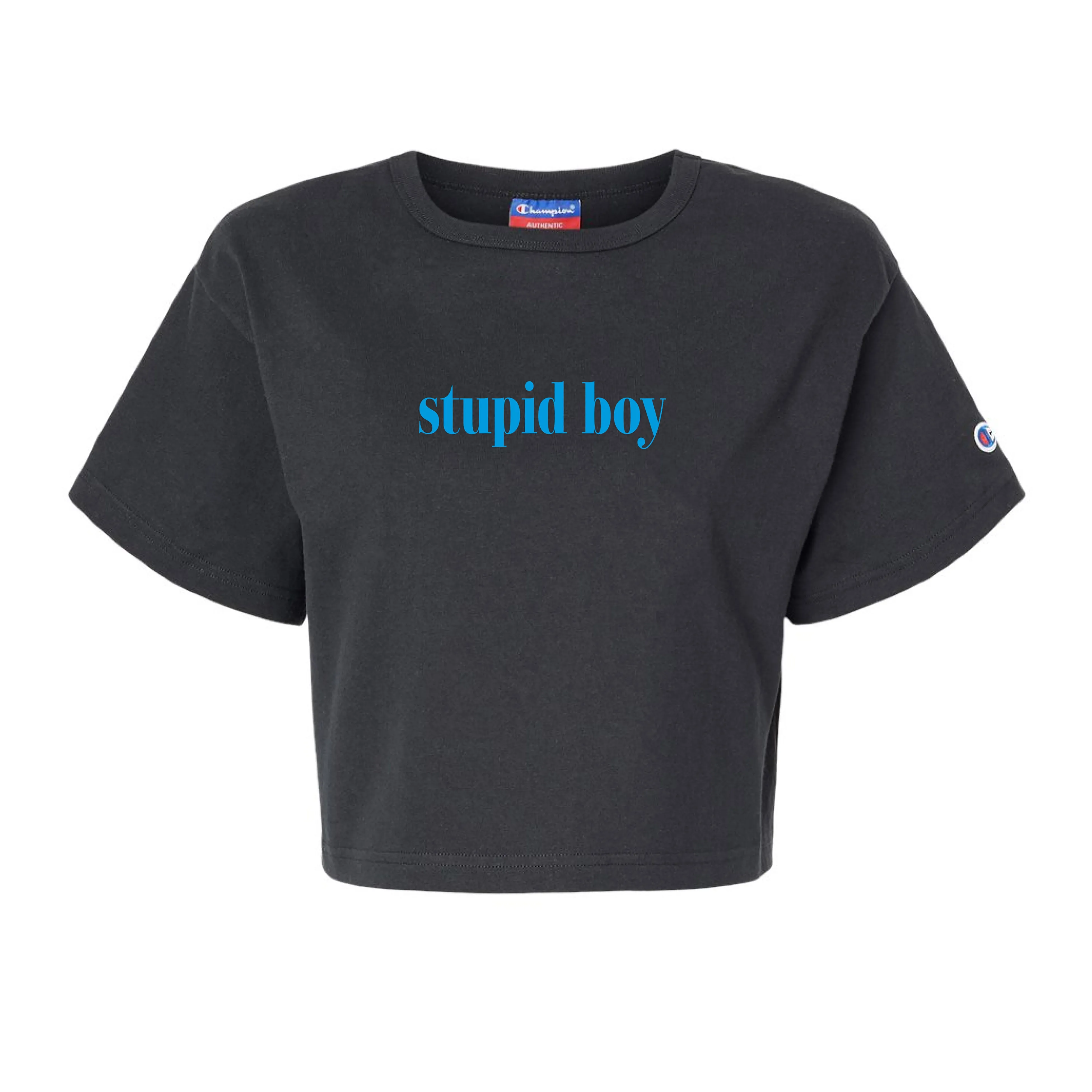 Stupid Boy Black Crop T-Shirt