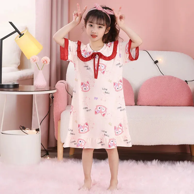 Summer Girls' Leisure Nightwear Jade Guigou Melody Kuromi Children's Nightwear Girl Cute Cotton Pajamas Children's Clothing