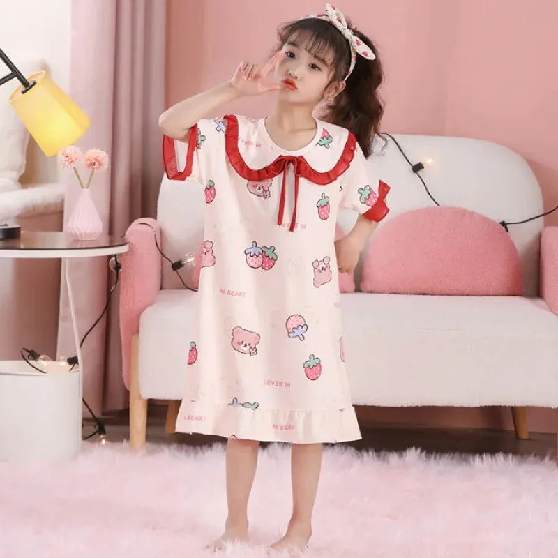 Summer Girls' Leisure Nightwear Jade Guigou Melody Kuromi Children's Nightwear Girl Cute Cotton Pajamas Children's Clothing