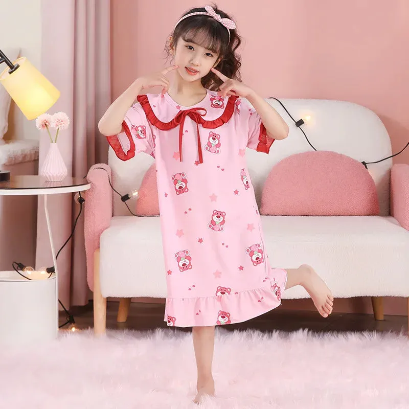 Summer Girls' Leisure Nightwear Jade Guigou Melody Kuromi Children's Nightwear Girl Cute Cotton Pajamas Children's Clothing