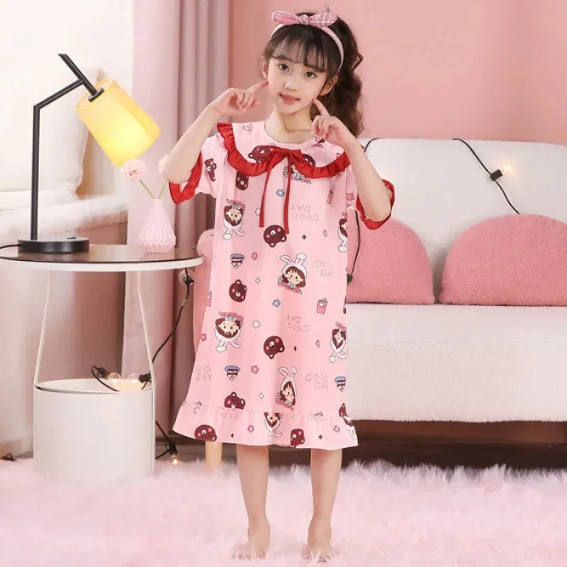 Summer Girls' Leisure Nightwear Jade Guigou Melody Kuromi Children's Nightwear Girl Cute Cotton Pajamas Children's Clothing