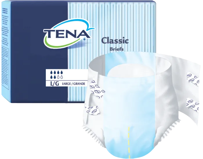 Tena 67720 Classic Briefs, Medium (34"-47") White