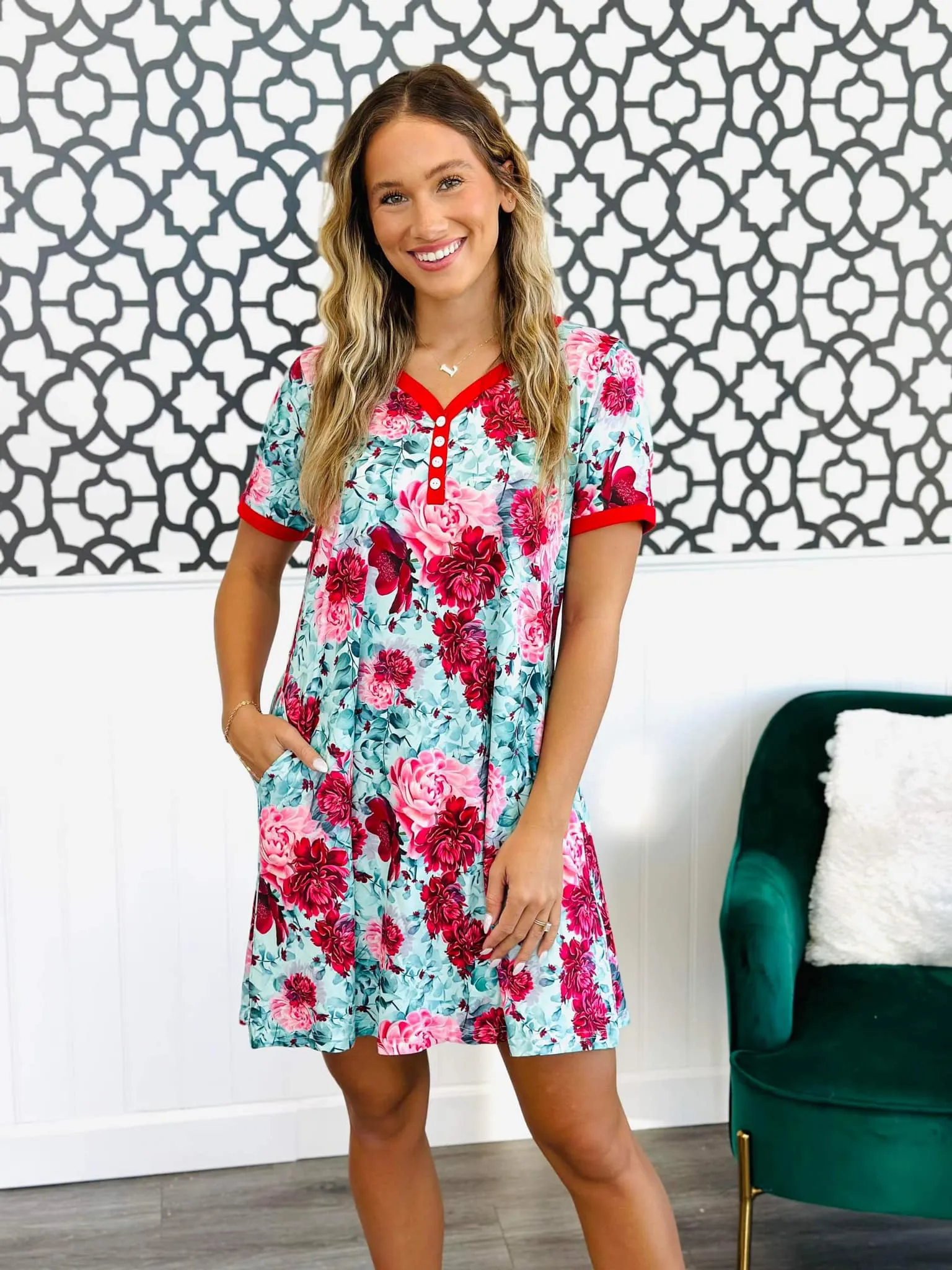 The Comfiest Sleep Dress in Winter Prints