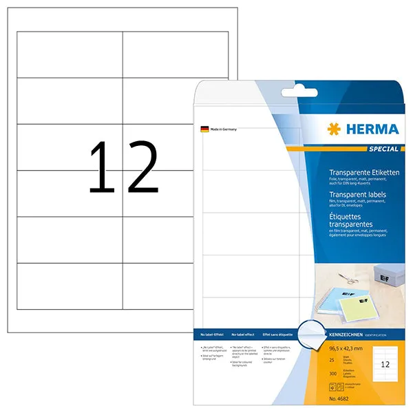 Transparent Label 97 x 42.3mm (4682)