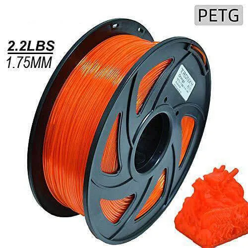 Tronxy 1.75mm PETG Filament Transparent Orange Spool 1KG