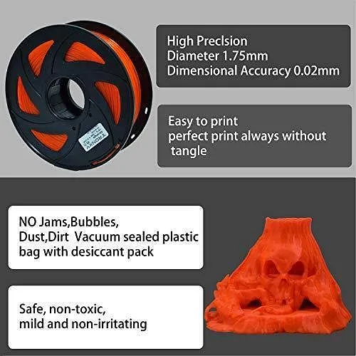 Tronxy 1.75mm PETG Filament Transparent Orange Spool 1KG