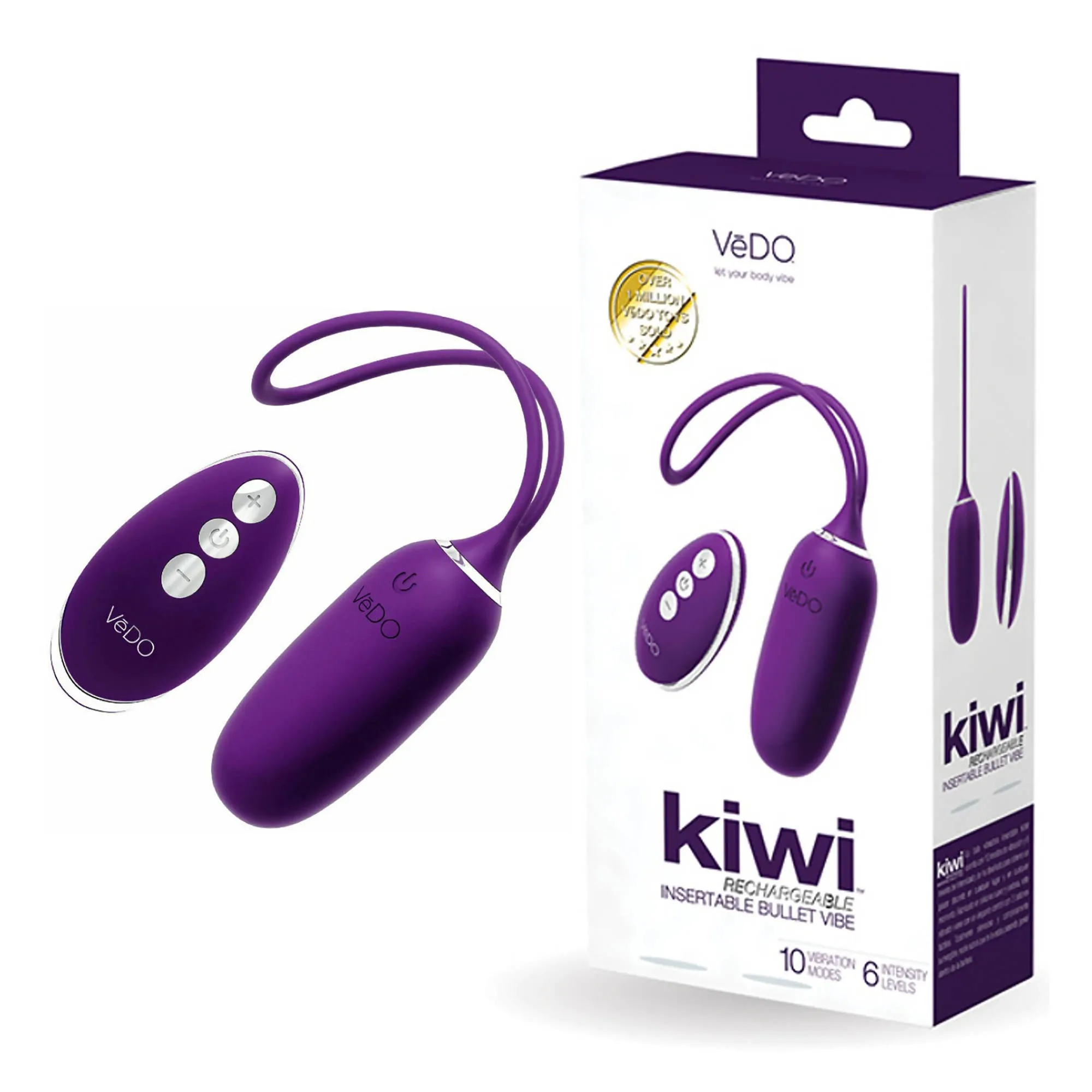 VeDO KIWI Rechargeable Bullet Egg - Deep Purple