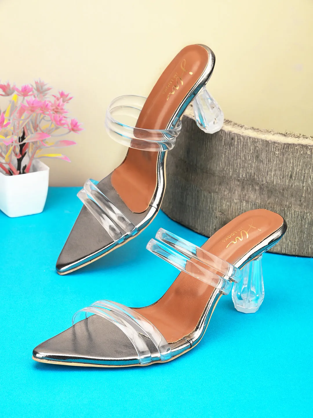 Women's Transparent Block Heel Sandals